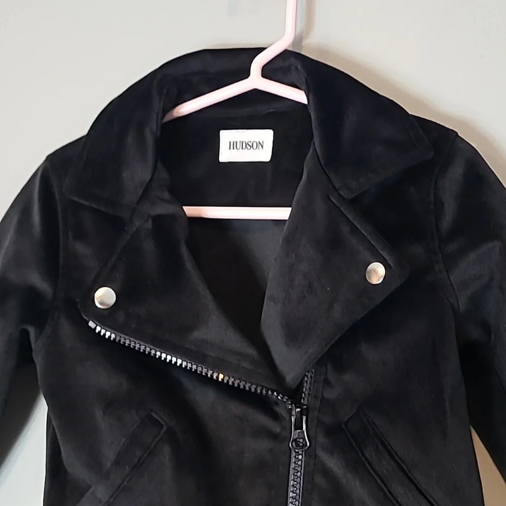 Hudson velvet black moto biker‎ jacket Girls Size 2T